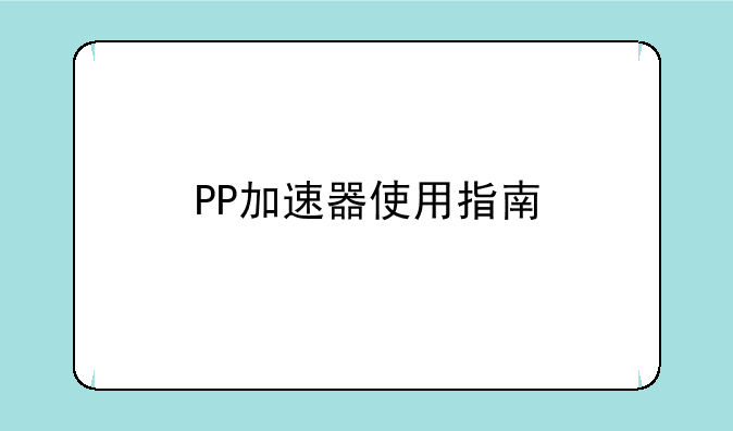 PP加速器使用指南