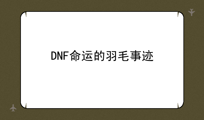DNF命运的羽毛事迹-dnf命运的羽毛为什么要骂爱拍