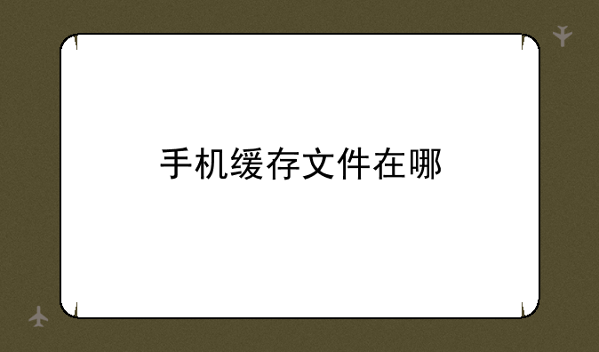 手机缓存文件在哪