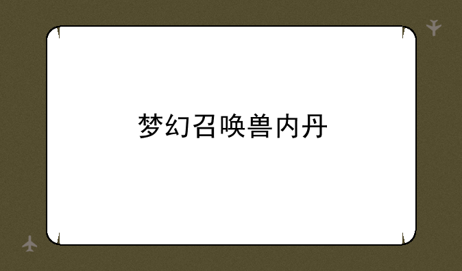 梦幻召唤兽内丹