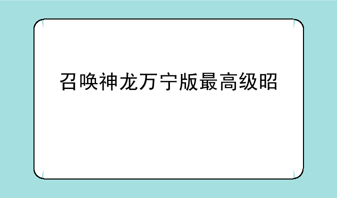 召唤神龙万宁版最高级是什么