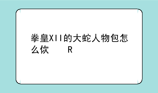 拳皇XII的大蛇人物包怎么使用