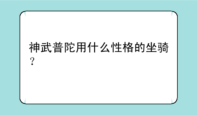 神武普陀用什么性格的坐骑？