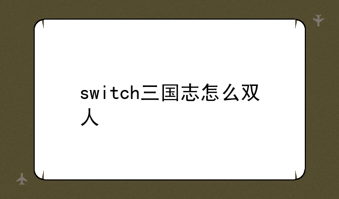 switch三国志怎么双人
