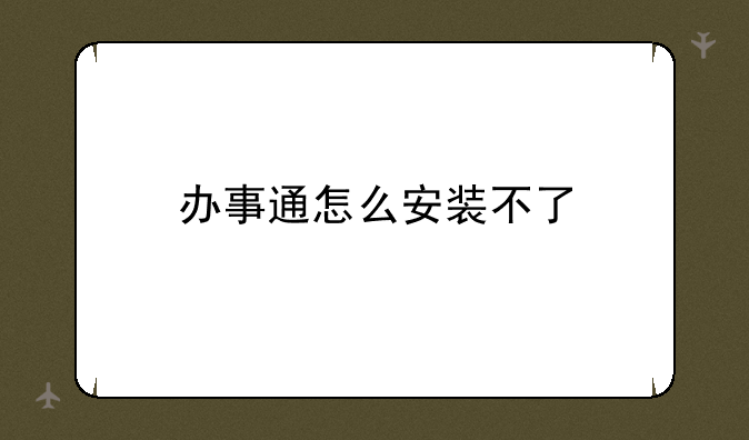 办事通怎么安装不了