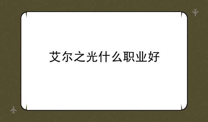 艾尔之光什么职业好