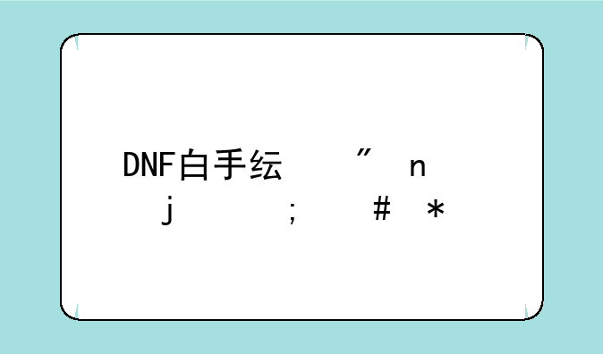 DNF白手纯刷图的怎么加点