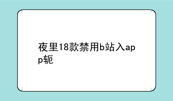 夜里18款禁用b站入app软件