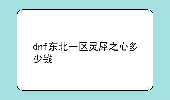 dnf东北一区灵犀之心多少钱