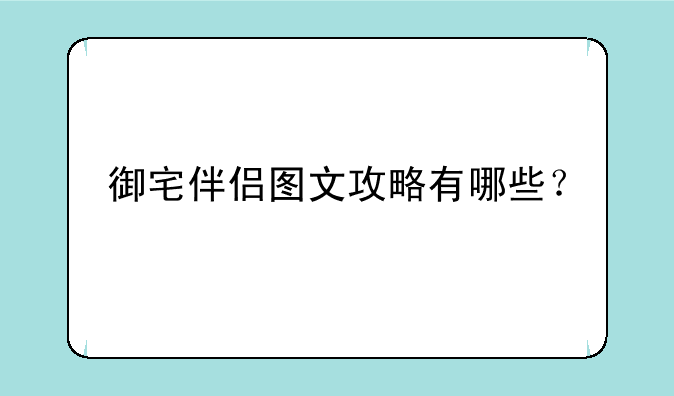 御宅伴侣图文攻略有哪些？