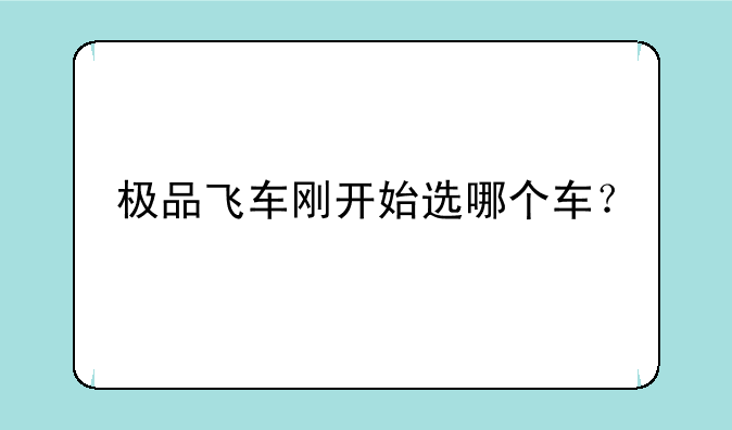 极品飞车刚开始选哪个车？