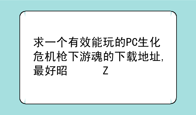 求一个有效能玩的PC生化危机枪下游魂的下载地址,最好是中文版的