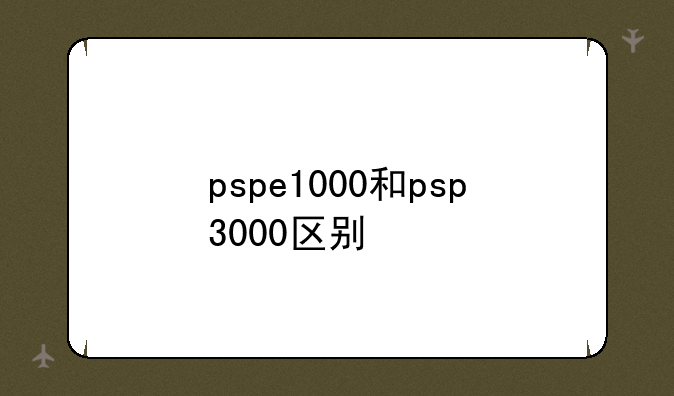 pspe1000和psp3000区别