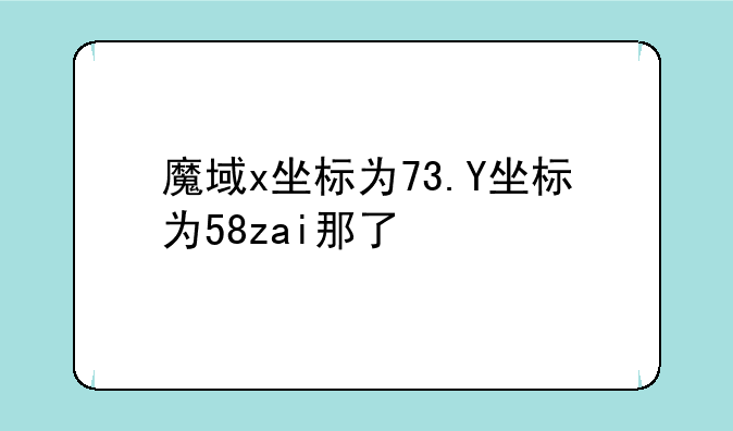 魔域x坐标为73.Y坐标为58zai那了