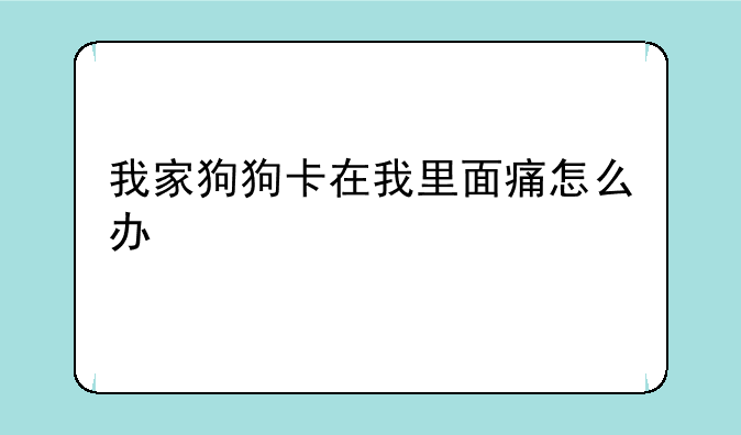 我家狗狗卡在我里面痛怎么办